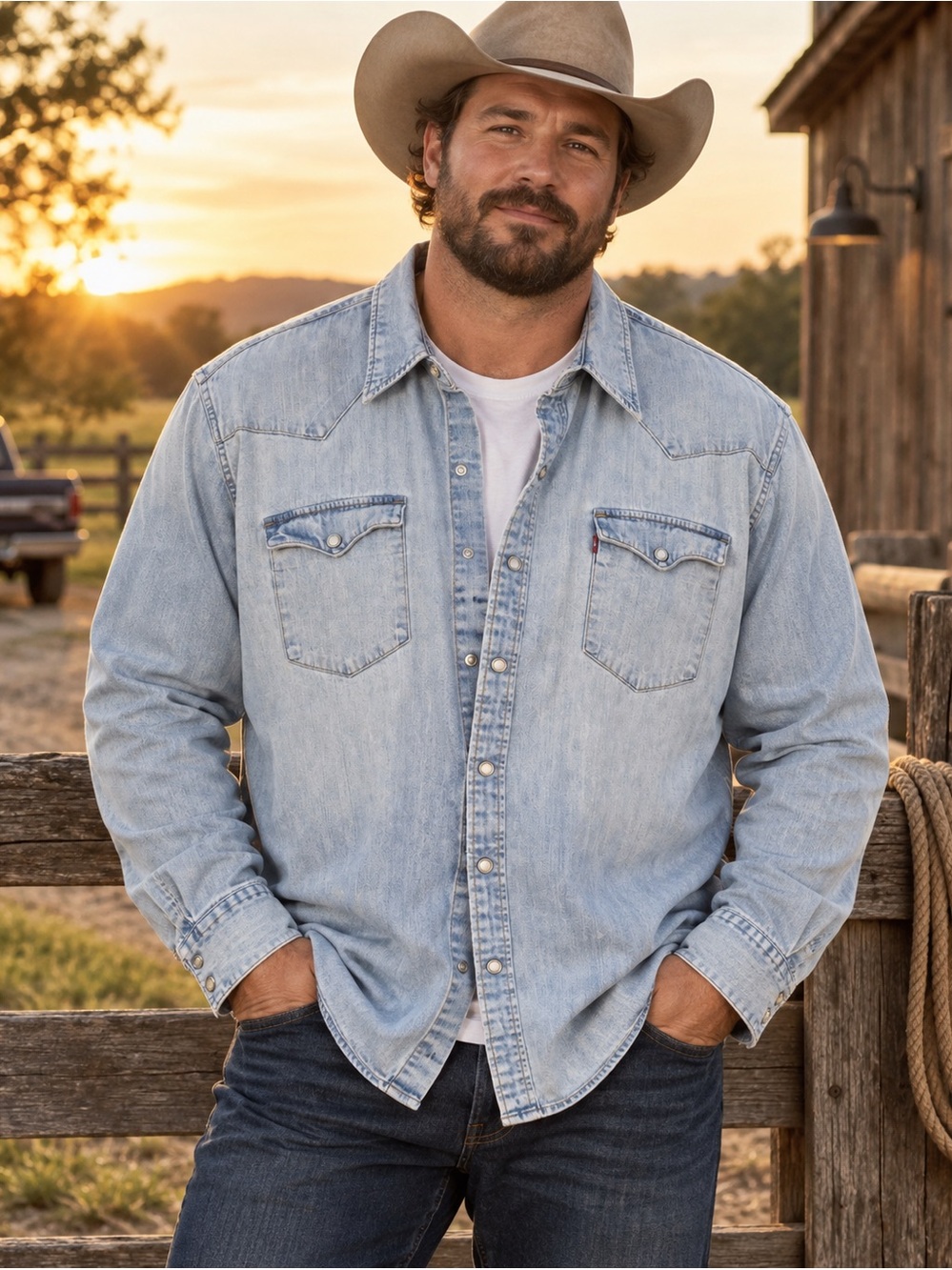 Classic Levis Denim Western Shirt Jacket